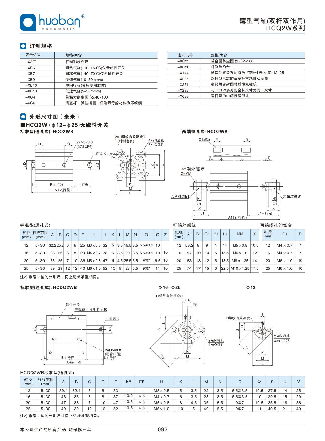 HCQ2W薄型气缸